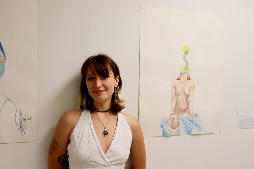 The Artist With Her Work