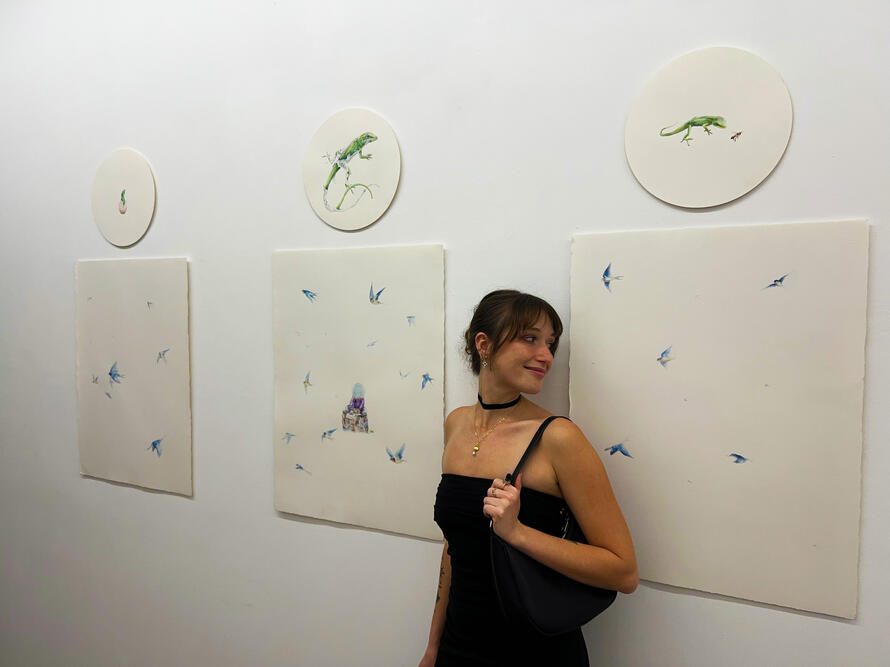 To Catch a Memory, In Skin Left Behind, In the Whisper of Flight (Installation with the artist at Laundromat Art Space 2024)